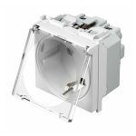 TEM Utičnica šuko s poklopcem 2 mjesta PW bijela - slika 1