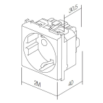 TEM Utičnica šuko s poklopcem 2 mjesta SB crna - slika 2