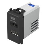 TEM USB C/A punjač 5V 3A PD 20W 1M SB crna - slika 1