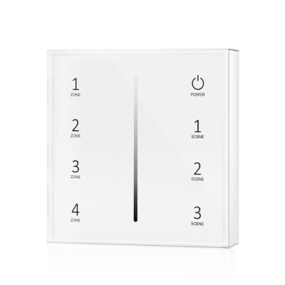 Daljinski kontroler za jednobojnu traku 4 zone zidni bijeli