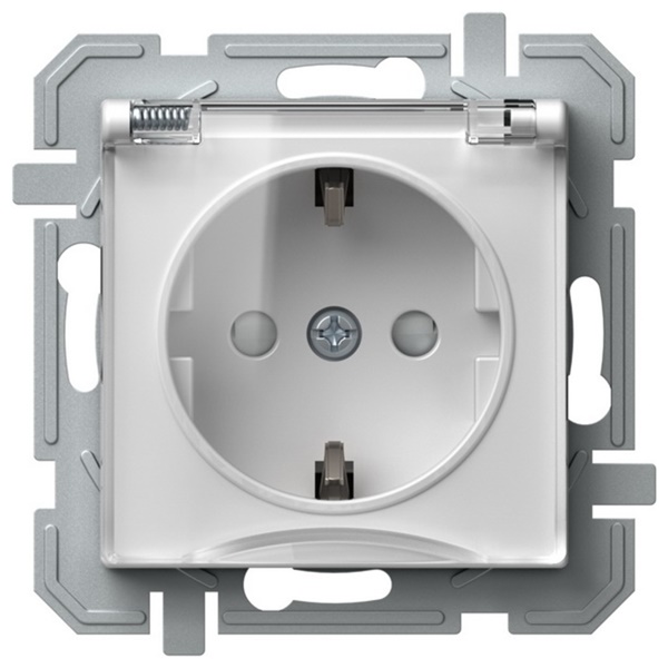 TEM bijela utičnica s poklopcem LOGIQ