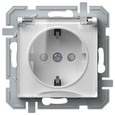 TEM bijela utičnica s poklopcem LOGIQ