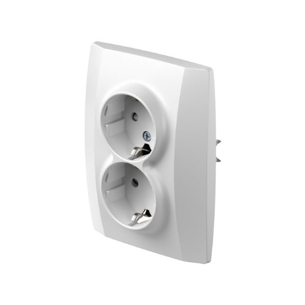 TEM bijela dupla utičnica vijčana LOGIQ