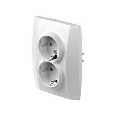 TEM bijela dupla utičnica vijčana LOGIQ
