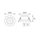 LED DOWNLIGHT CRNI ugradbeni okrugli 5W STRUHM 03859 03709