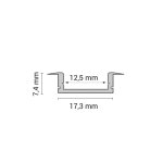 Aluminijski profil ugradbeni 1m 7.4mm - slika 2