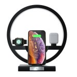 3u1 multifunkcionalna stolna svjetiljka s bežičnim punjenjačem crna - slika 1