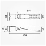 LED ulična svjetiljka 30W 3Y SANAN čip - slika 4