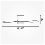 LED stropna svjetiljka 18W crna s ventilatorom i daljinskim upravljačem - slika 3